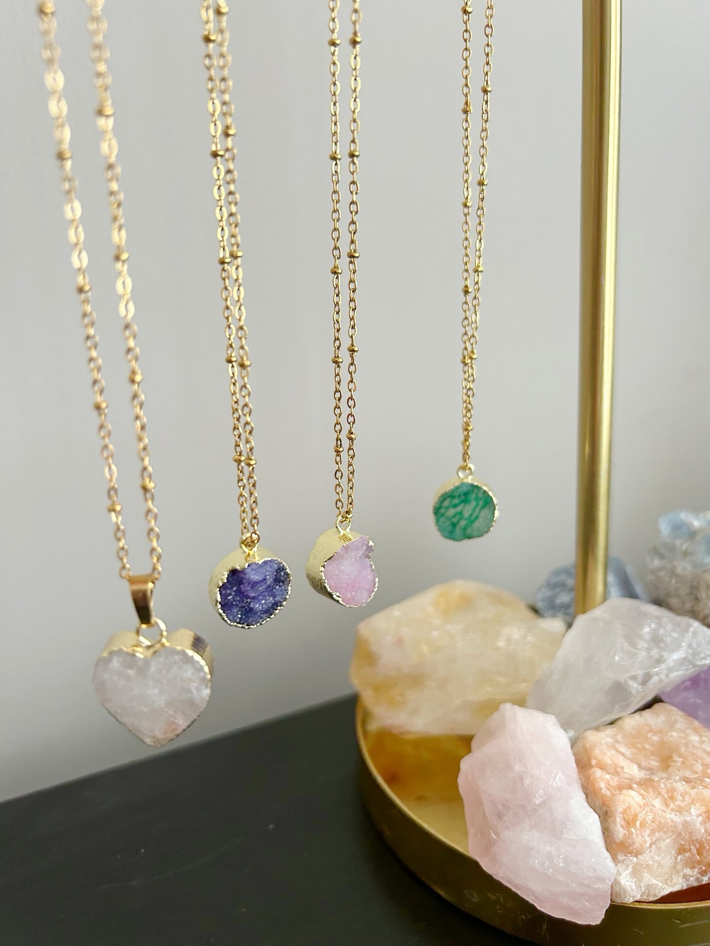 Ketting druzy agaat blauw