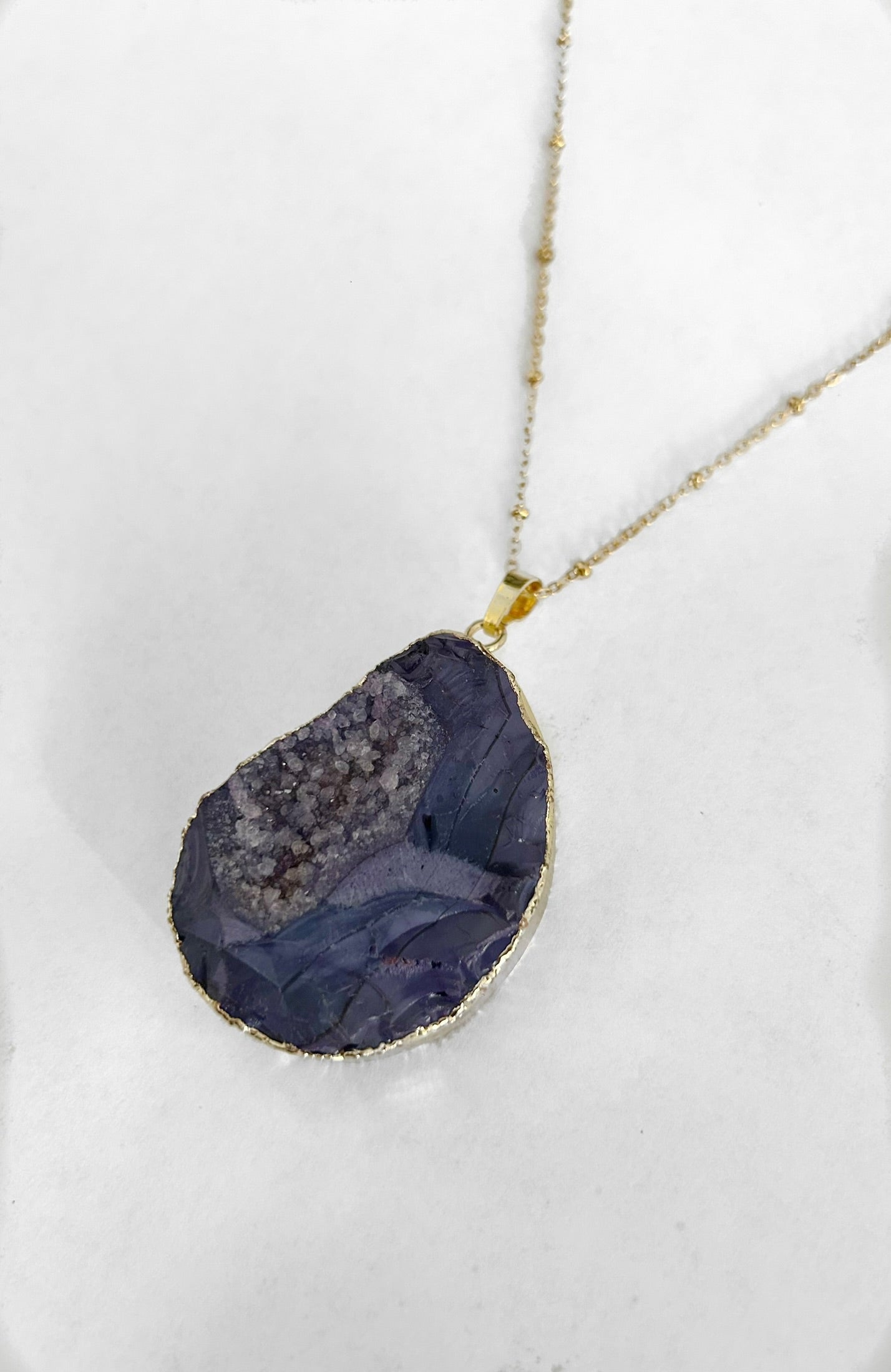 Ketting Druzy Agaat Paars