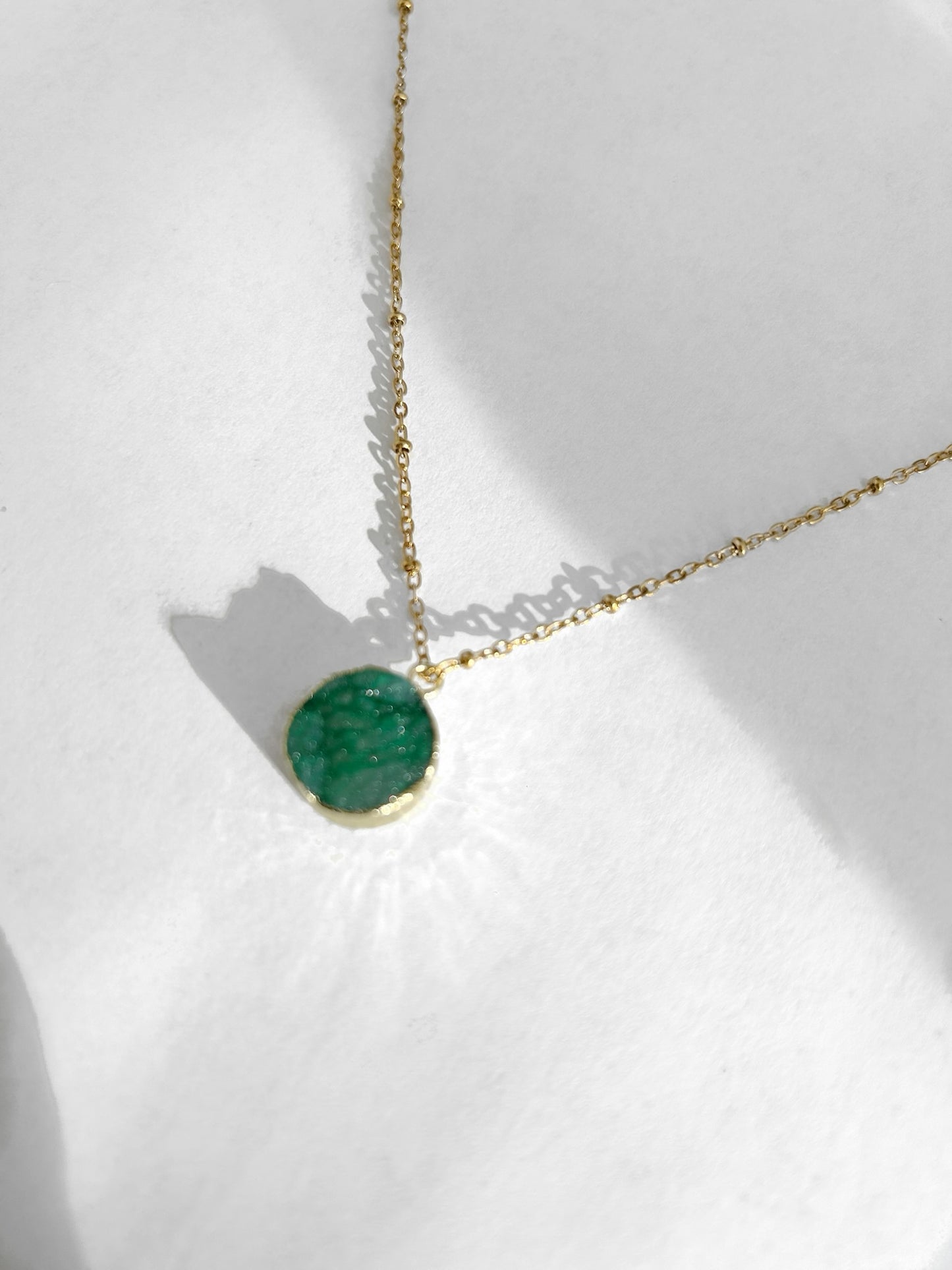 Ketting druzy agaat groen