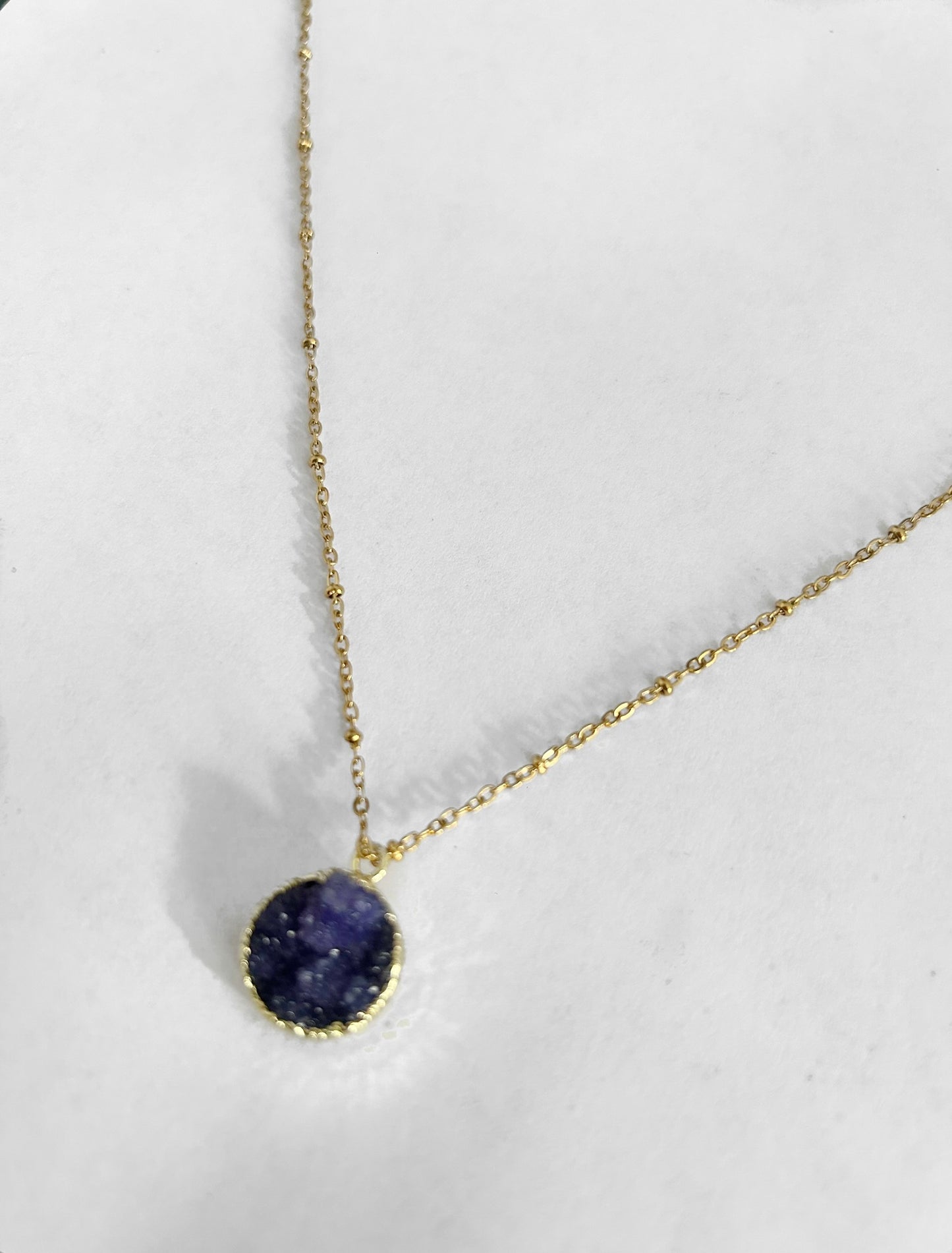 Ketting druzy agaat blauw