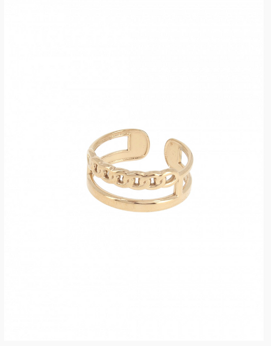 Ring Double Row Chain Gold